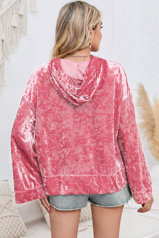 Sequin Flash Pattern Long Sleeve Dropped Shoulder Oversized Hoodie  - Doll Fits