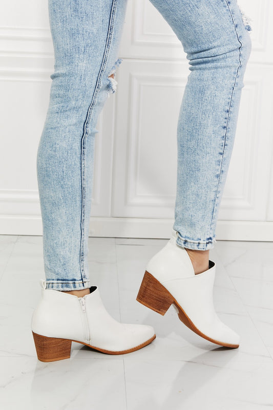 MMShoes Trust Yourself Embroidered Crossover Cowboy Bootie in White  Shoes- Doll Fits