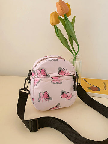 Butterfly Print Polyester Shoulder Bag  Handbags- Doll Fits
