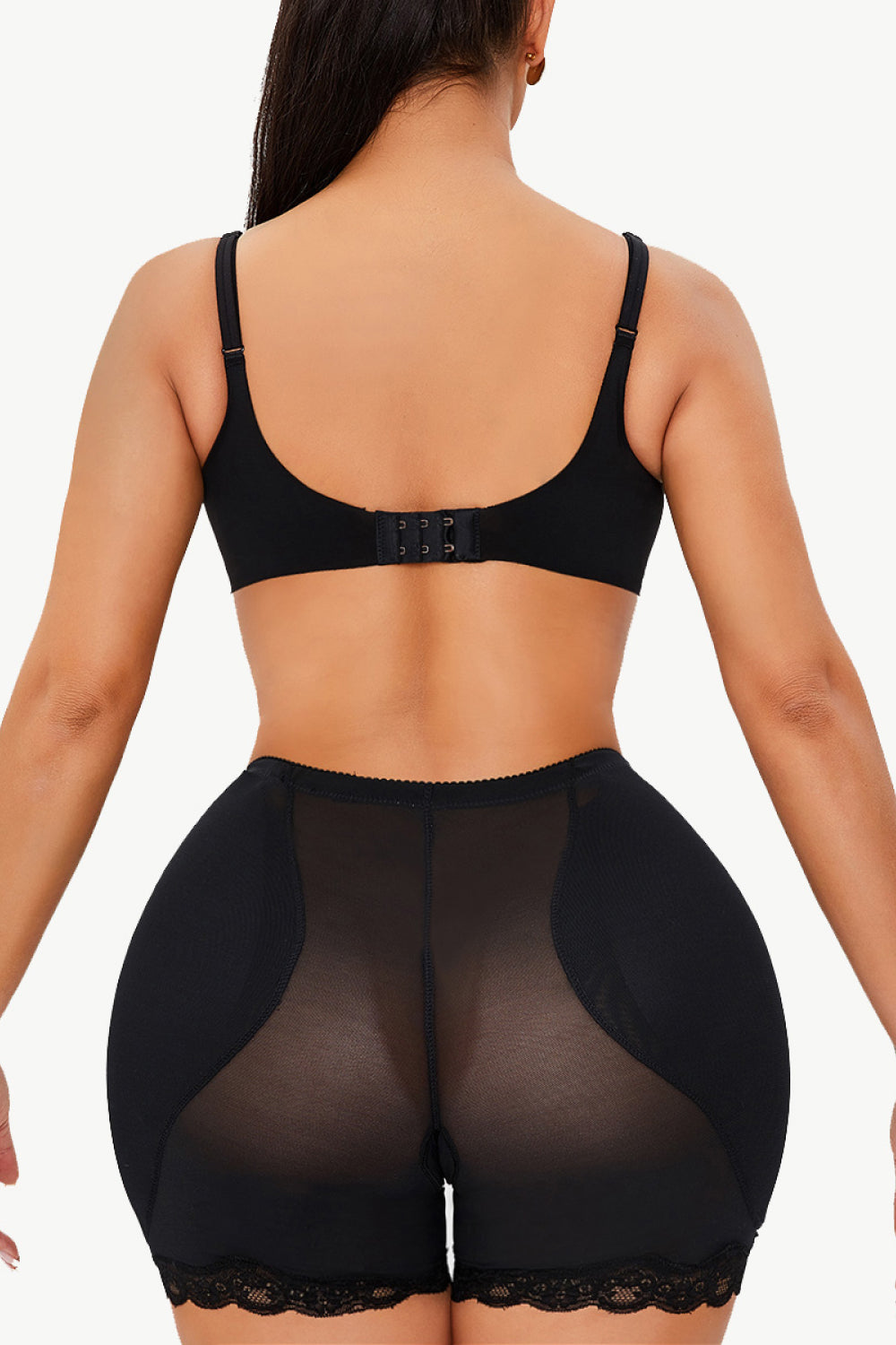 Full Size Scalloped Lace Trim Pull-On Shaping Shorts  Shapewear- Doll Fits