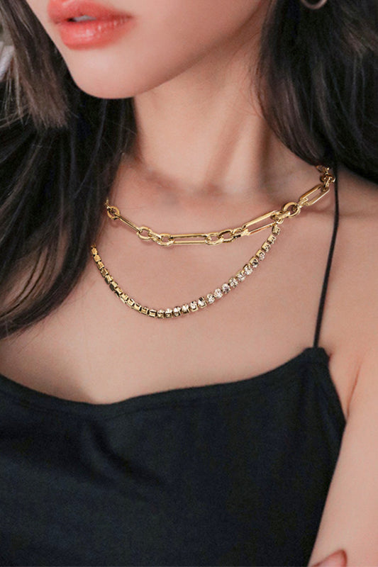 18K Gold Plated Glass Stone Necklace  Necklaces- Doll Fits