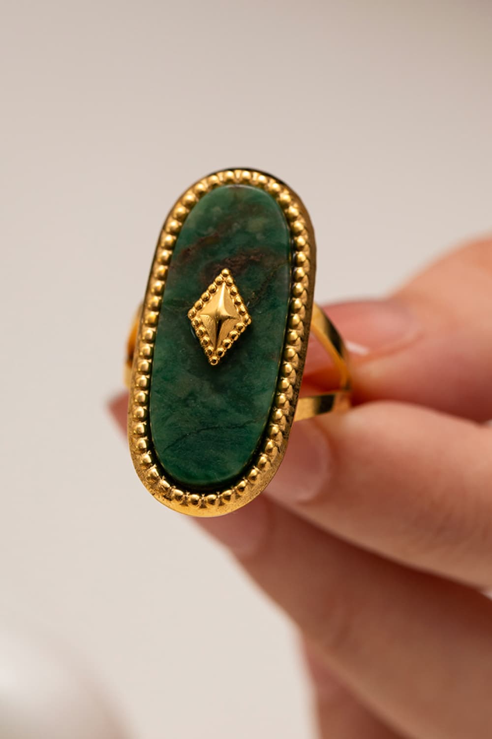 Natural Stone Copper Ring  Rings- Doll Fits