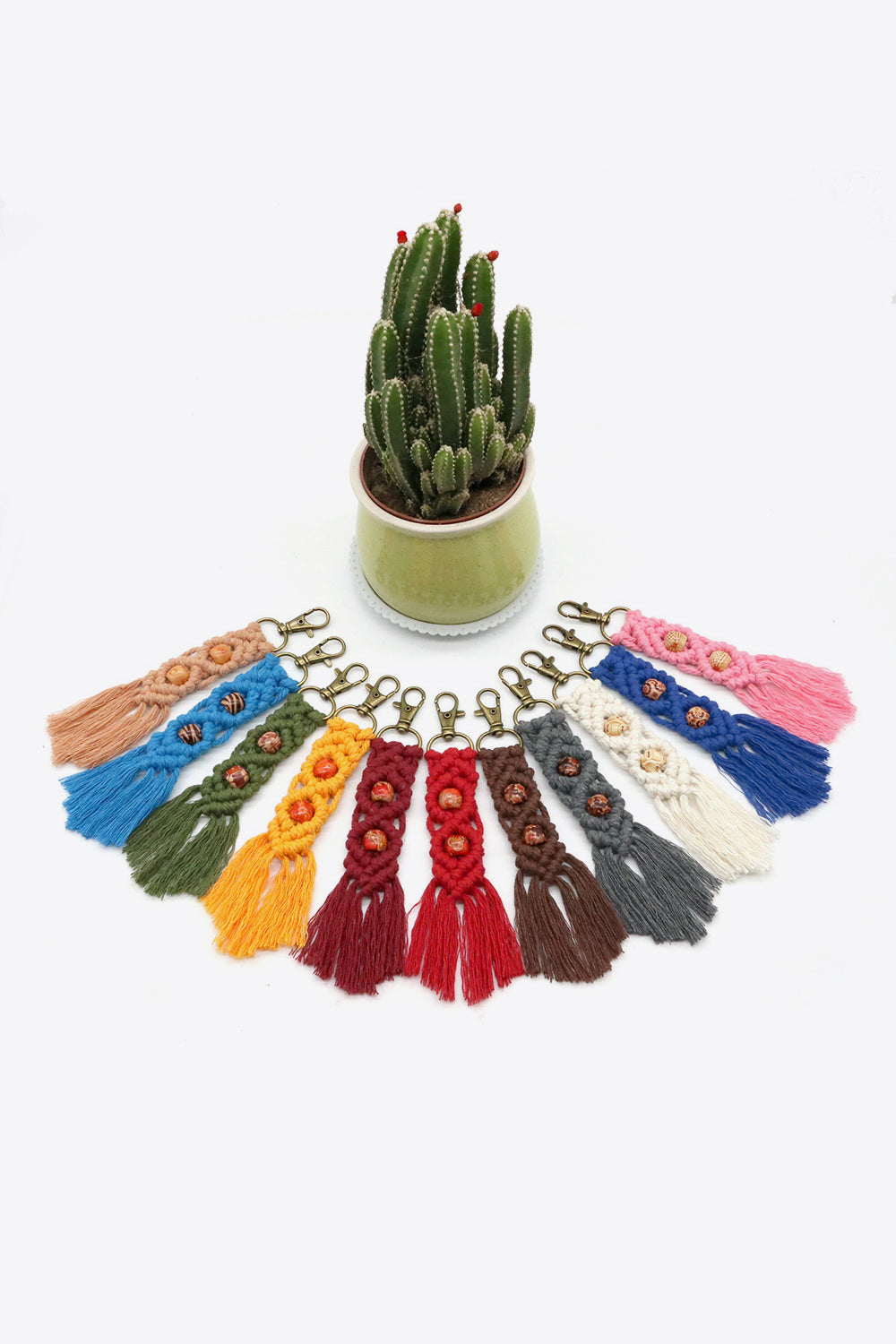 Assorted 4-Pack Handmade Macrame Fringe Keychain  Keychains- Doll Fits