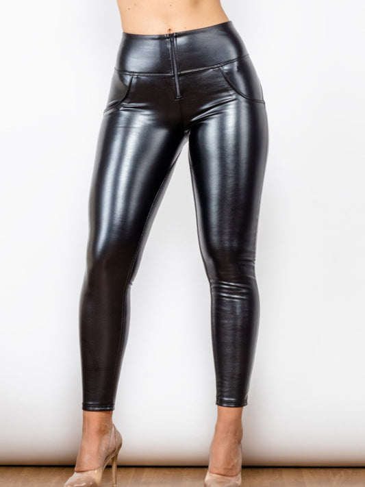 Glossy PU Leather Long Pants  - Doll Fits