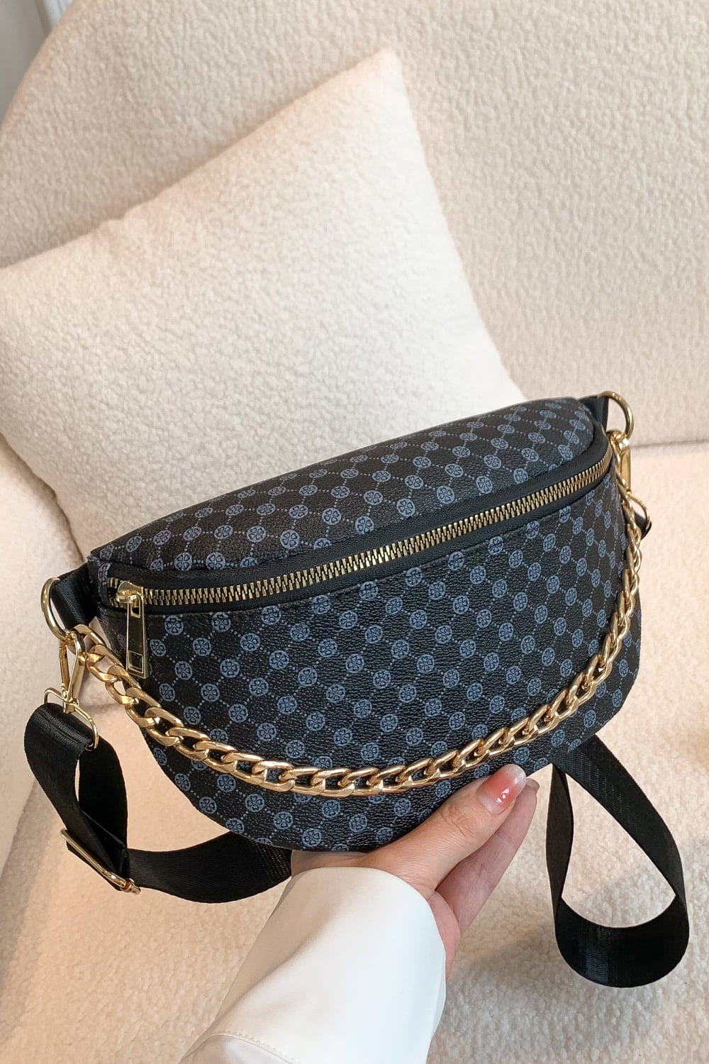 Printed PU Leather Sling Bag  - Doll Fits