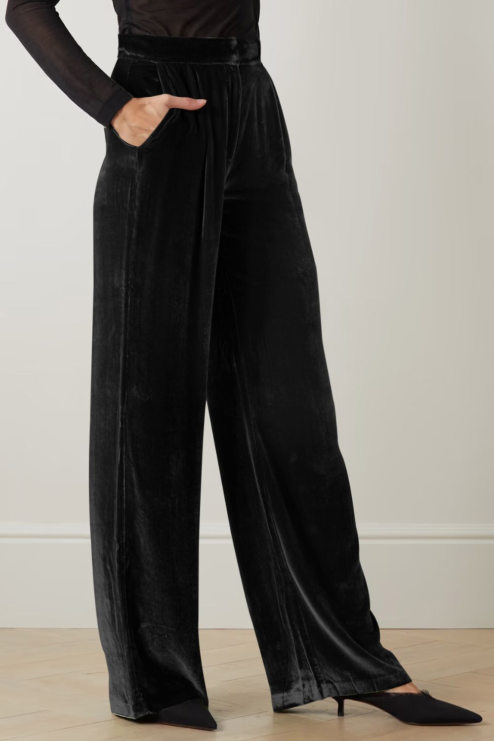 Loose Fit High Waist Long Pants with Pockets  - Doll Fits