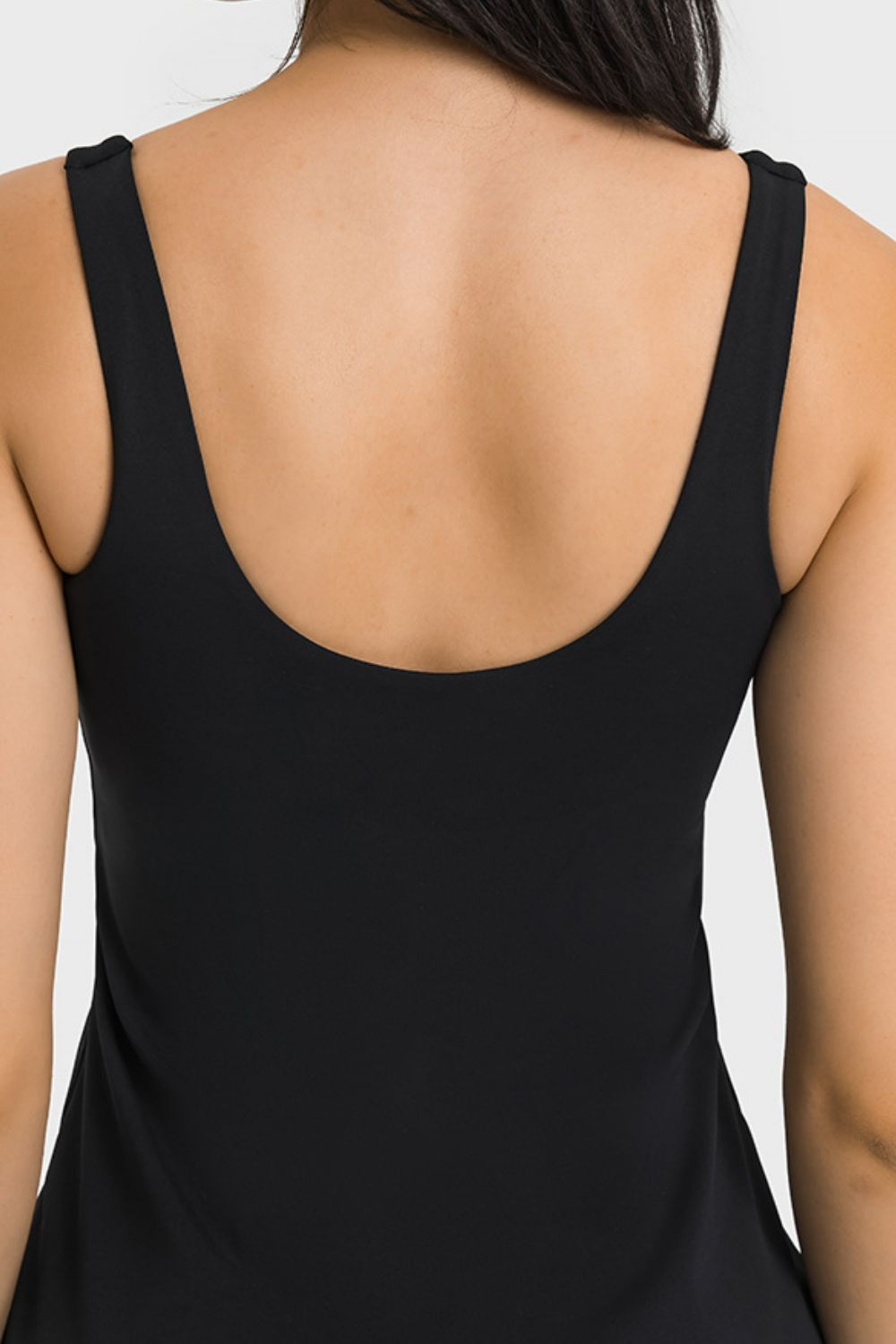 Square Neck Sports Tank Dress with Full Coverage Bottoms  Activewear- Doll Fits