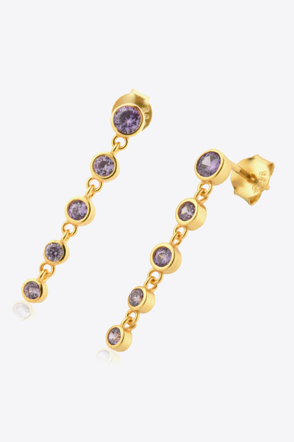 Inlaid Zircon 925 Sterling Silver Earrings  Earrings- Doll Fits