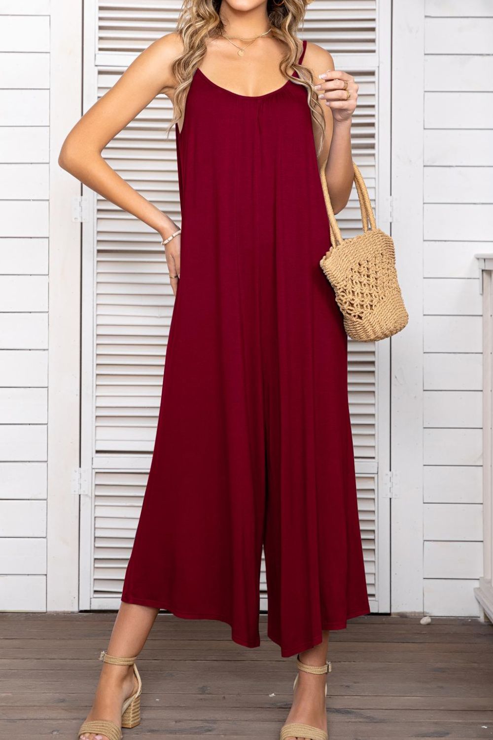 Spaghetti Strap Scoop Neck Jumpsuit  Jumpsuits & Rompers- Doll Fits