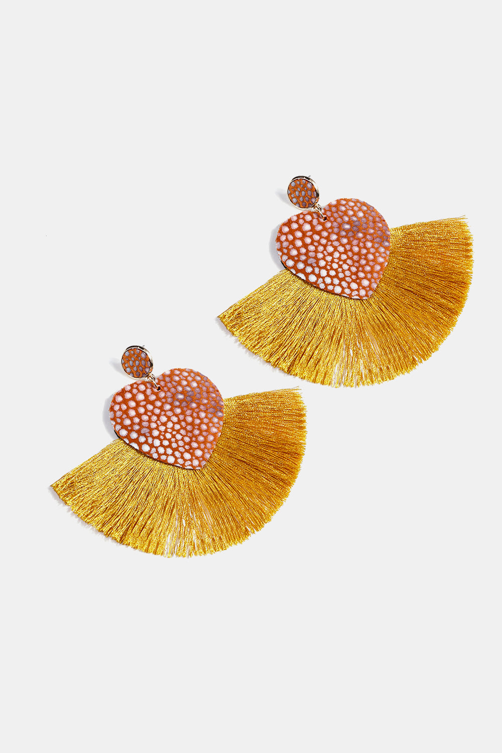 Heart Shape Fringed Dangle Earrings  Earrings- Doll Fits