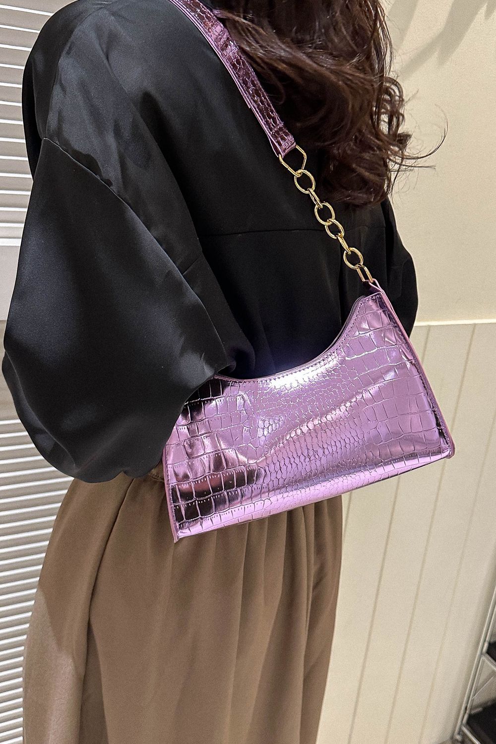 PU Leather Shoulder Bag  - Doll Fits