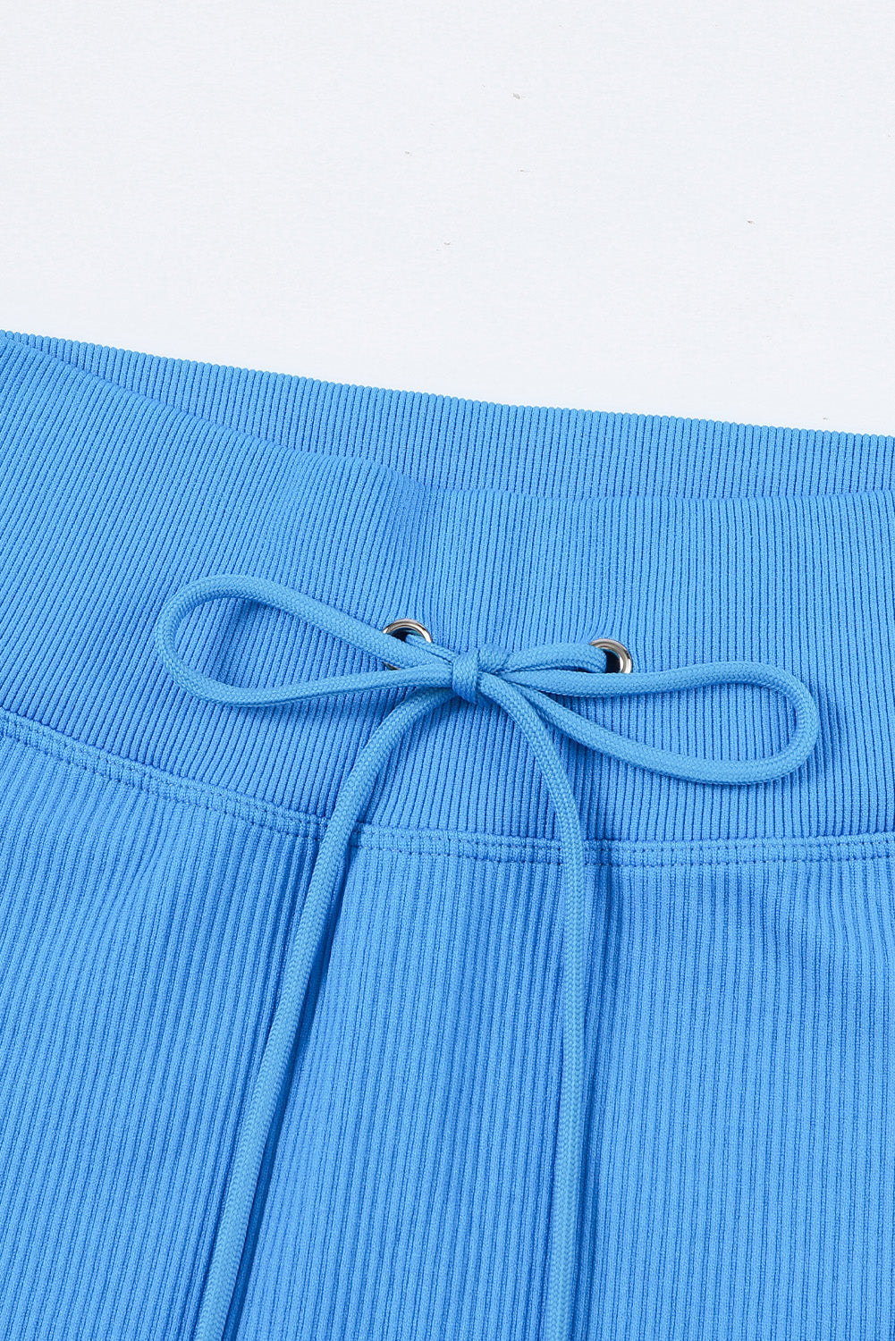 Drawstring Ribbed Sports Shorts  - Doll Fits
