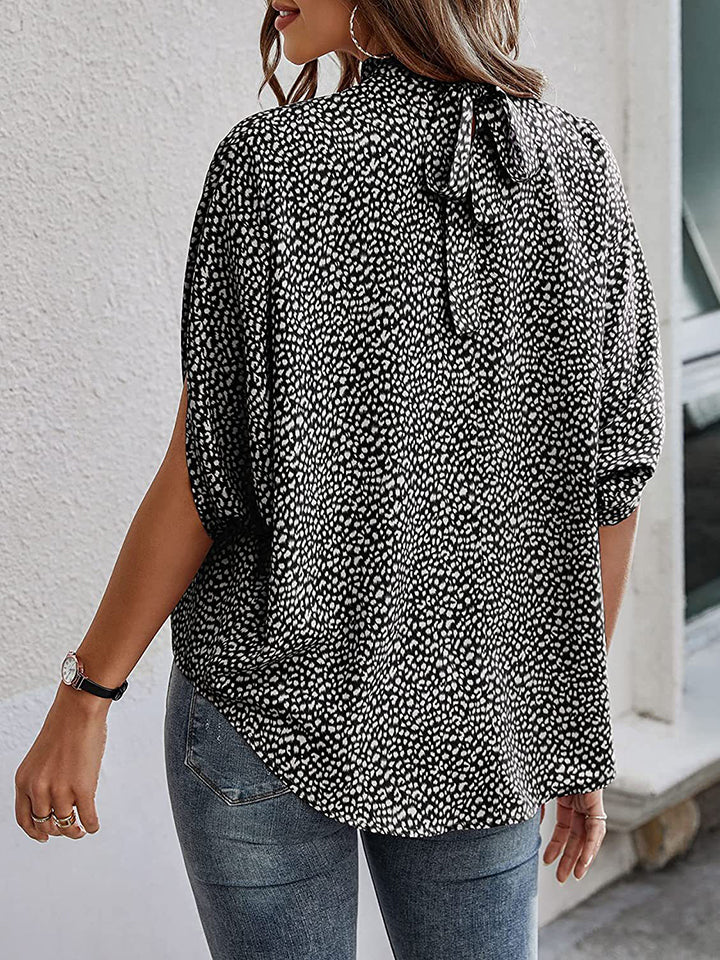 Round Neck Slit Sleeve Blouse  - Doll Fits