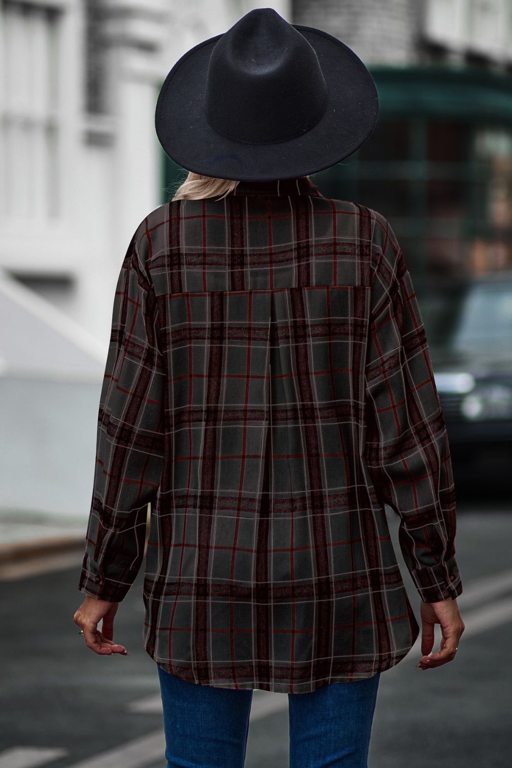 Plaid Long Sleeve Shirt  - Doll Fits