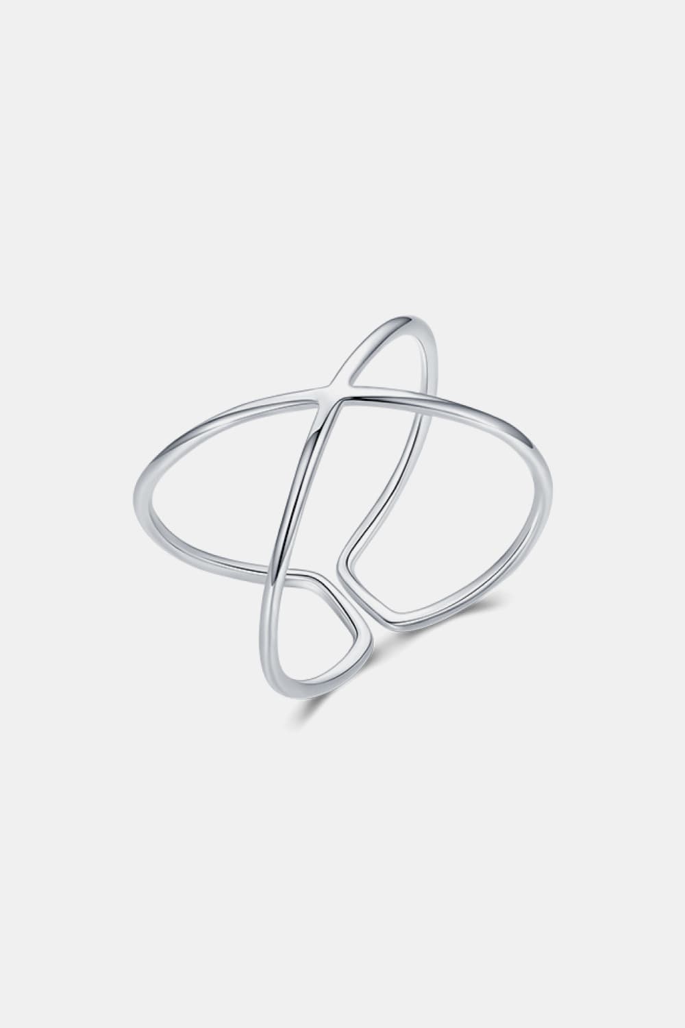 925 Sterling Silver Crisscross Open Ring  - Doll Fits