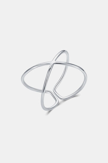 925 Sterling Silver Crisscross Open Ring  - Doll Fits