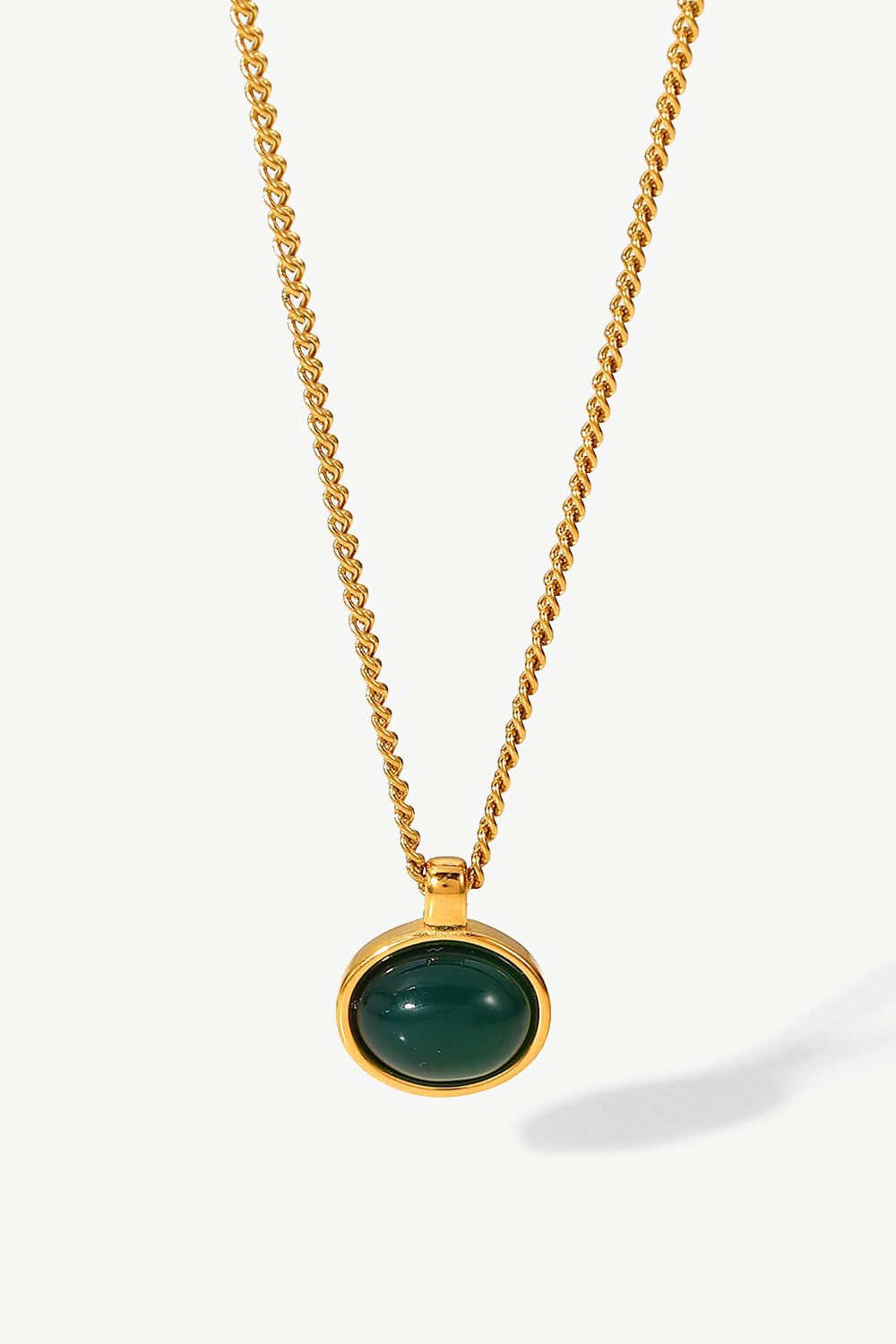 Natural Stone Geometric Pendant Necklace  Necklaces- Doll Fits