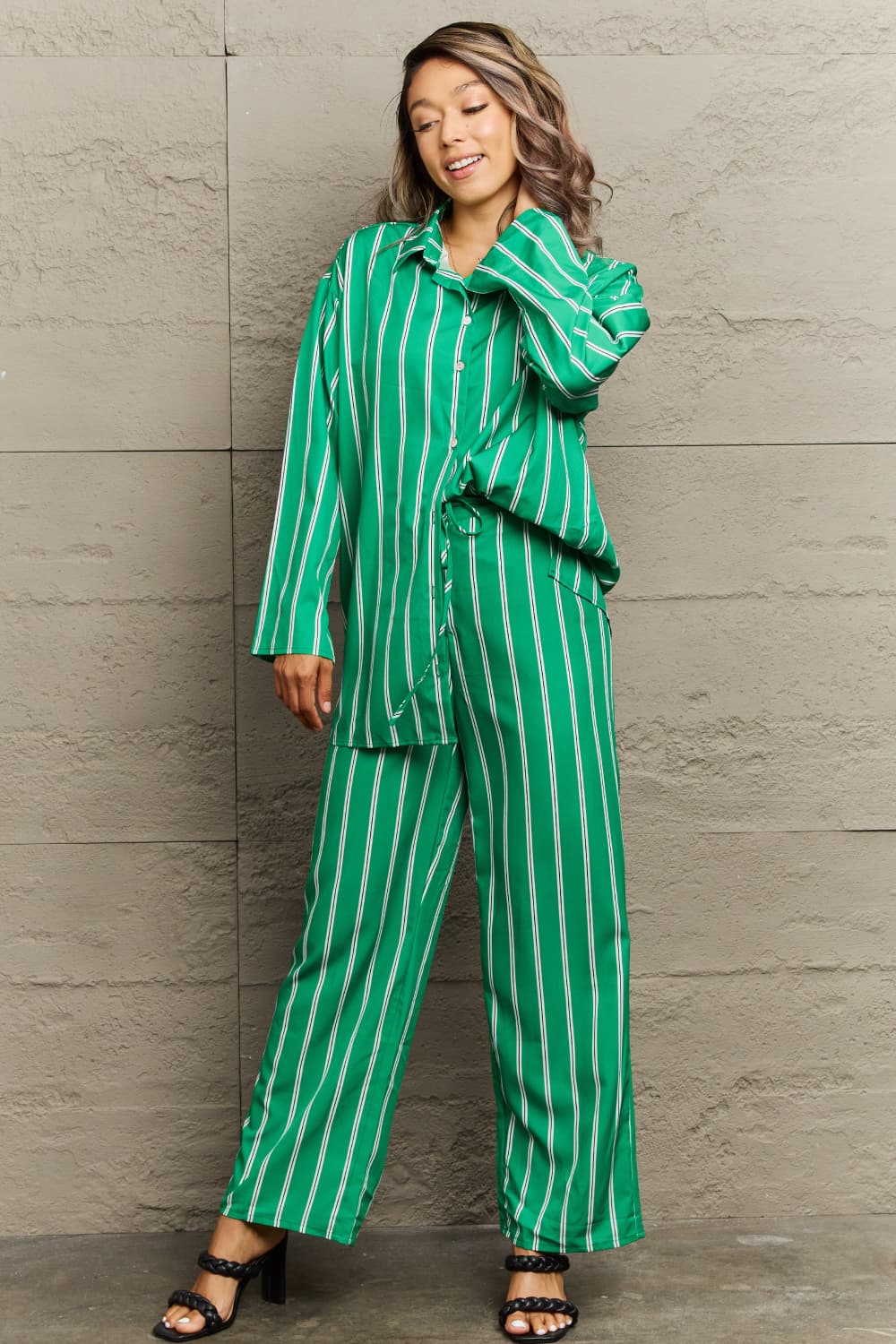 Striped Shirt and Pants Set  - Doll Fits