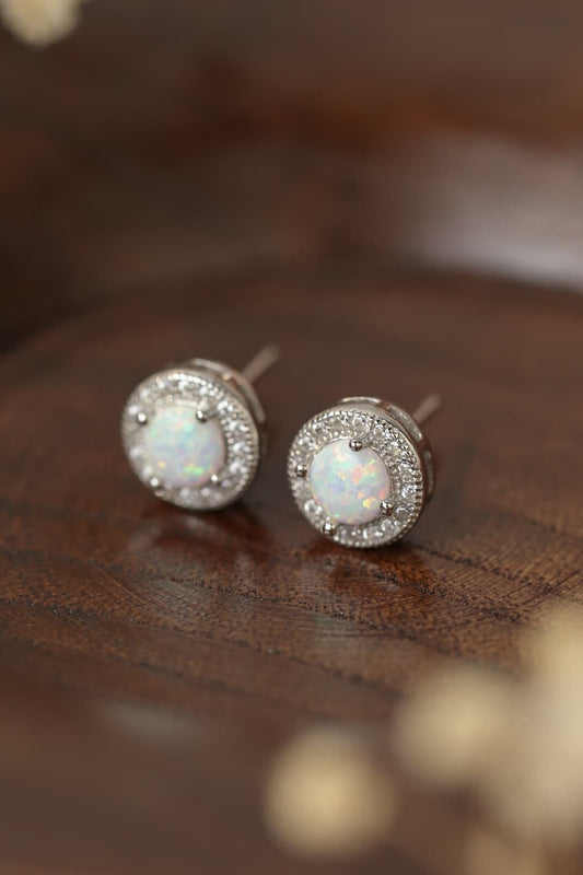 Opal 4-Prong Round Stud Earrings  Earrings- Doll Fits
