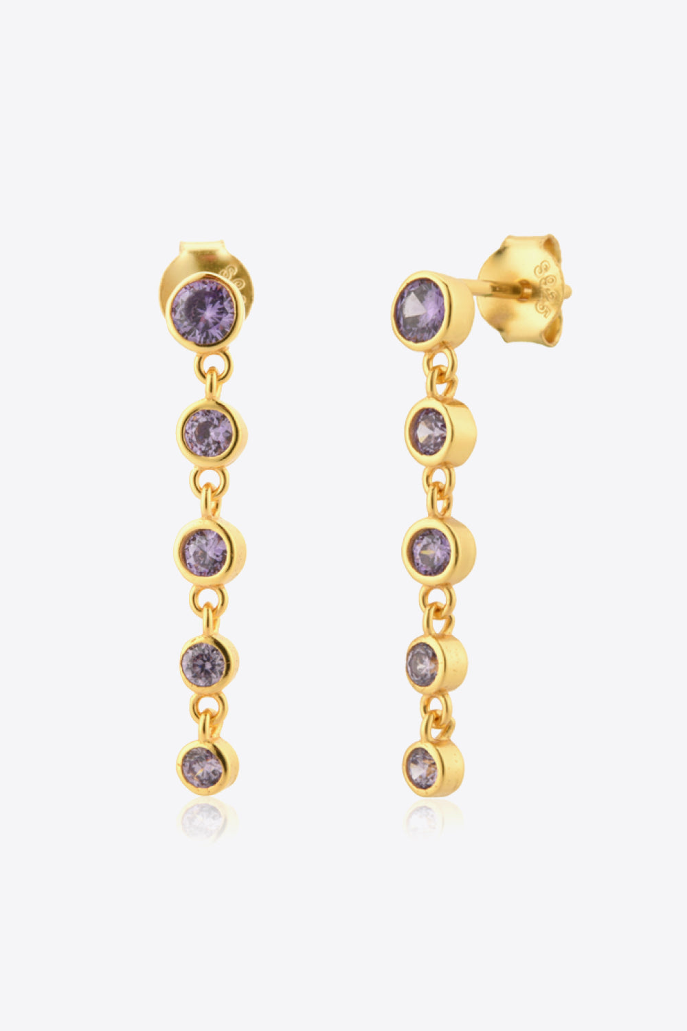 Inlaid Zircon 925 Sterling Silver Earrings  Earrings- Doll Fits
