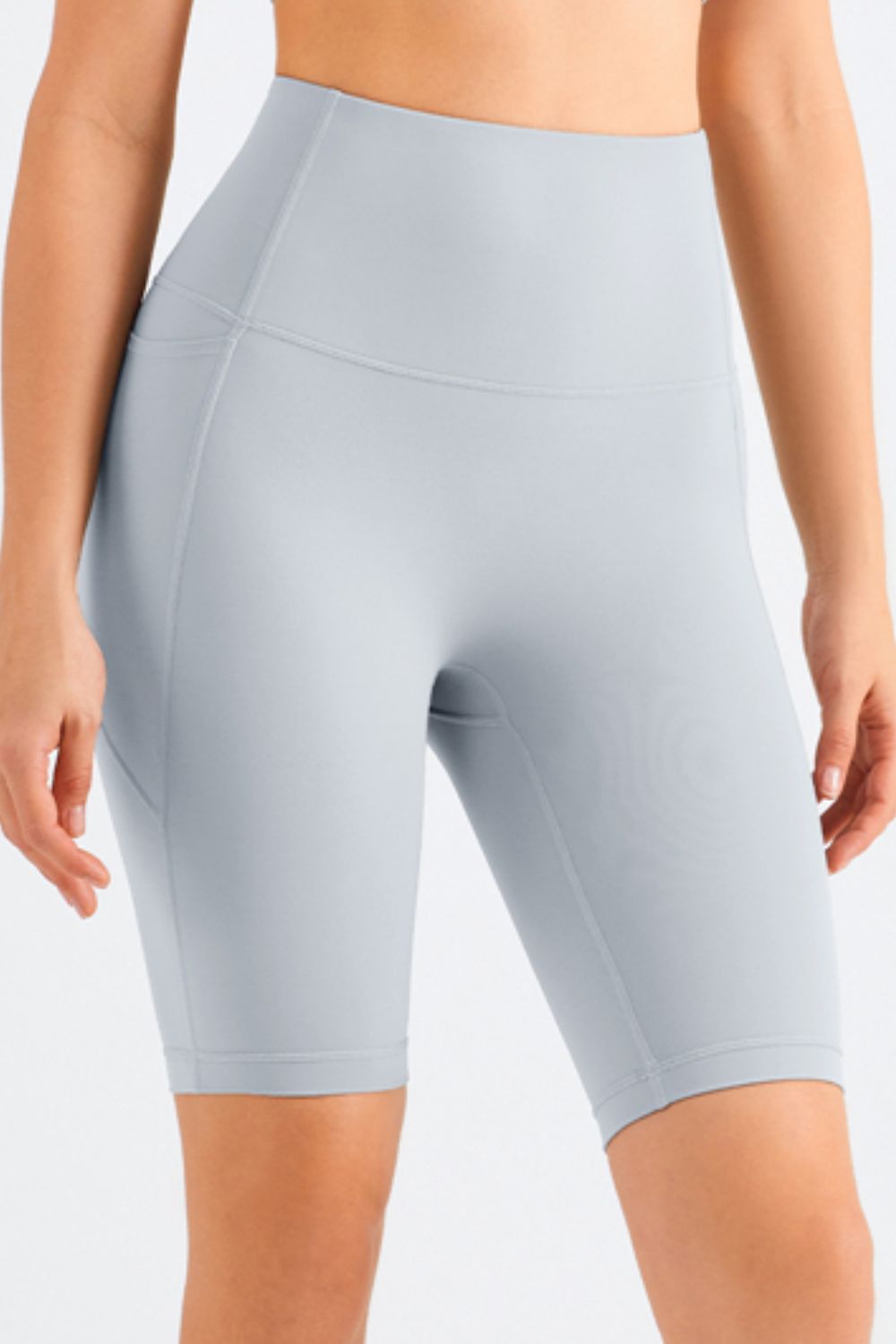 Feel Like Skin Elastic Waistband Pocket Biker Shorts  Activewear- Doll Fits