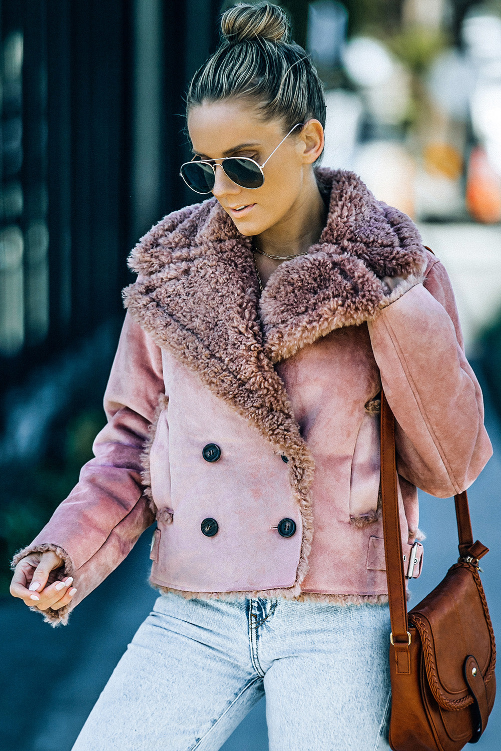 Plush Lining Suede Double-Breasted Jacket  Coats & Jackets- Doll Fits