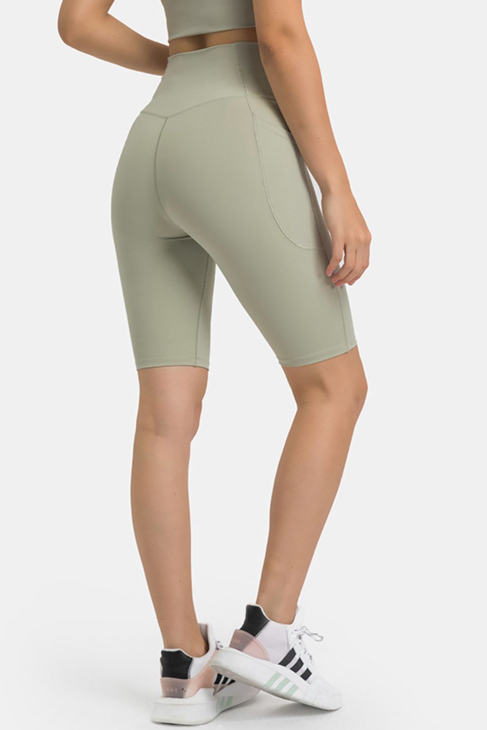 High Waist Biker Shorts with Pockets  Activewear- Doll Fits