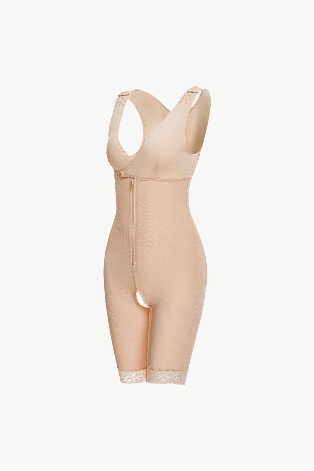 Full Size Lace Trim Shapewear Bodysuit with Zipper  Shapewear- Doll Fits
