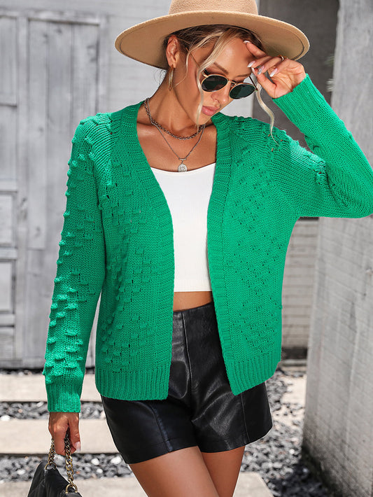 Open Front Long Sleeve Cardigan  - Doll Fits