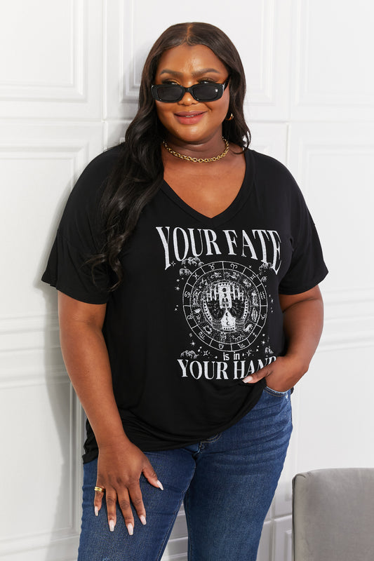 Sew In Love Your Fate Is In Your Hand Full Size Graphic Top  Shirts & Tops- Doll Fits