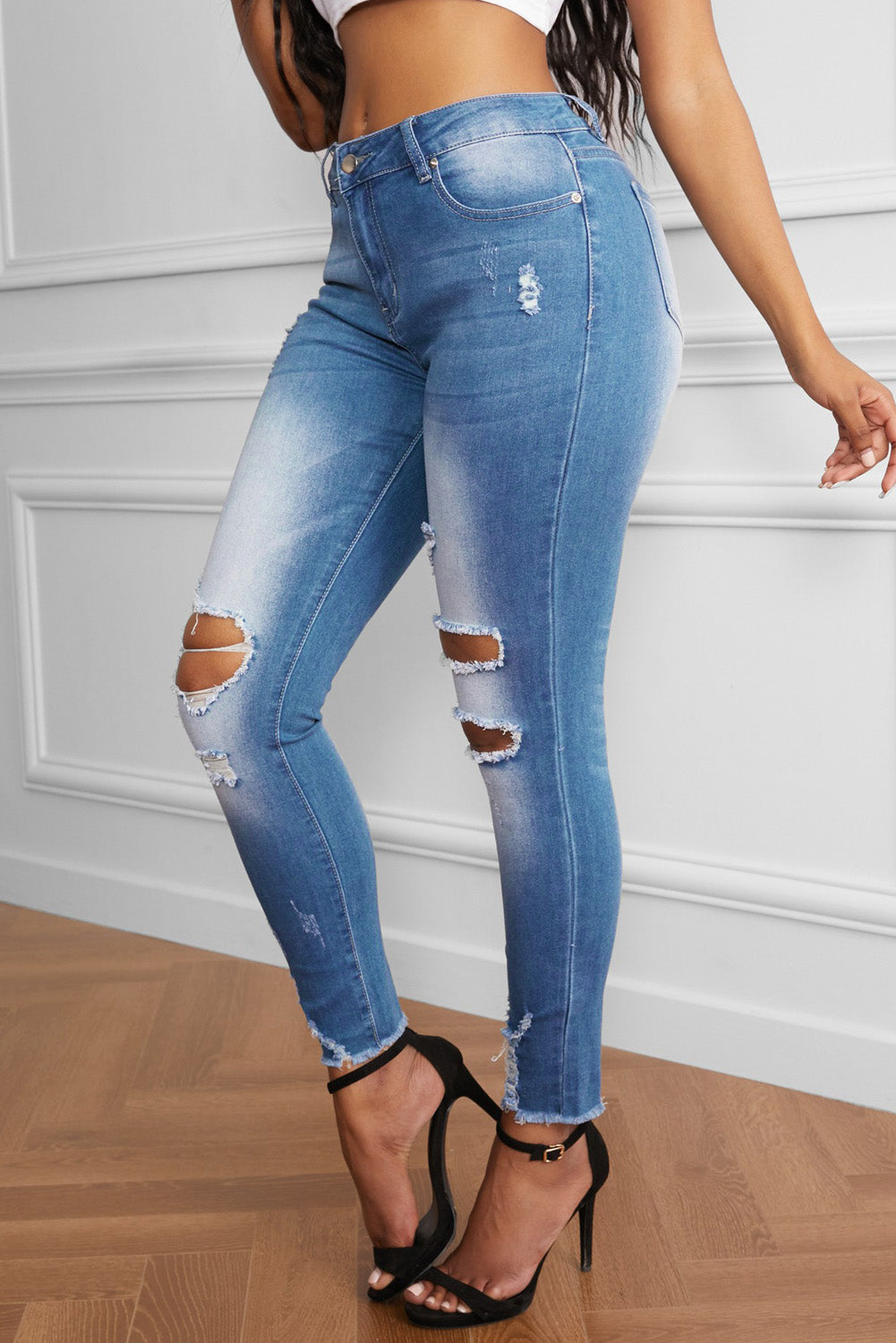 Maren Faded Mid High Rise Jeans  Pants- Doll Fits