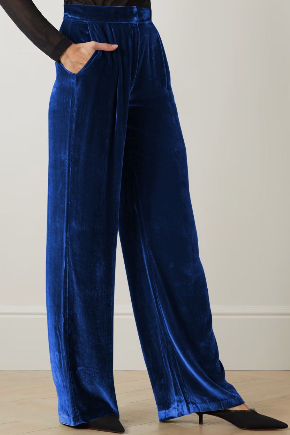 Loose Fit High Waist Long Pants with Pockets  - Doll Fits