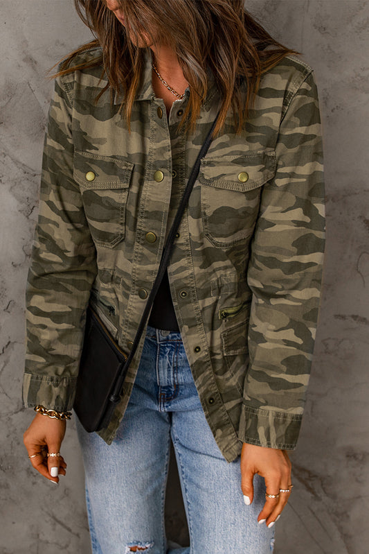 Camouflage Snap Down Jacket  Coats & Jackets- Doll Fits