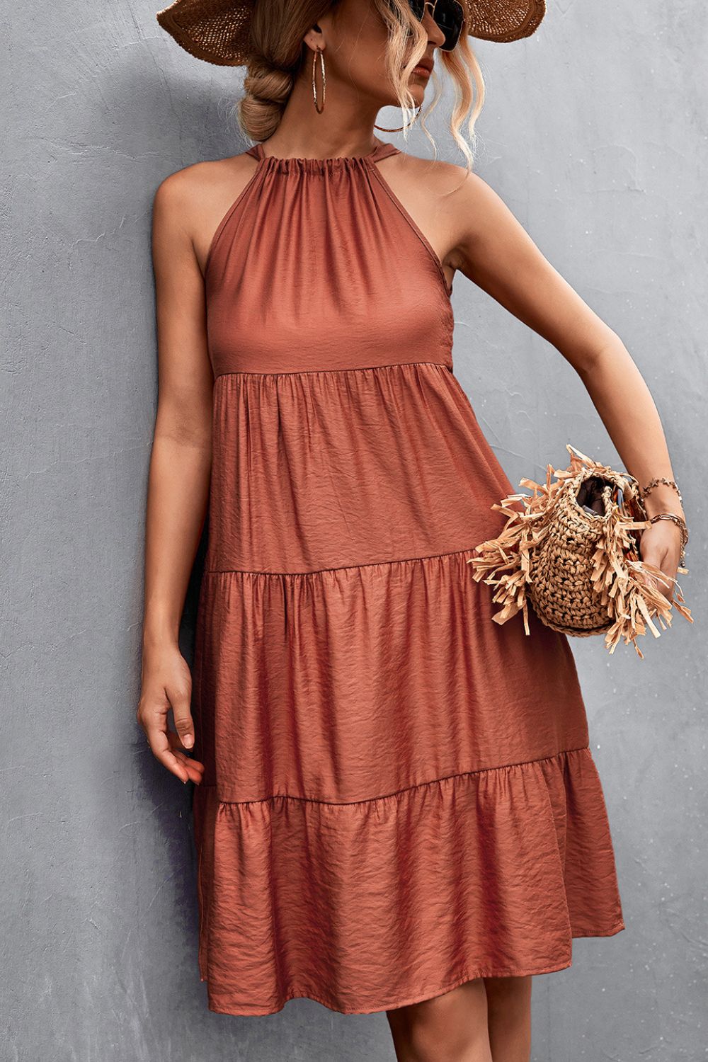 Grecian Tiered Sleeveless Dress  Dresses- Doll Fits