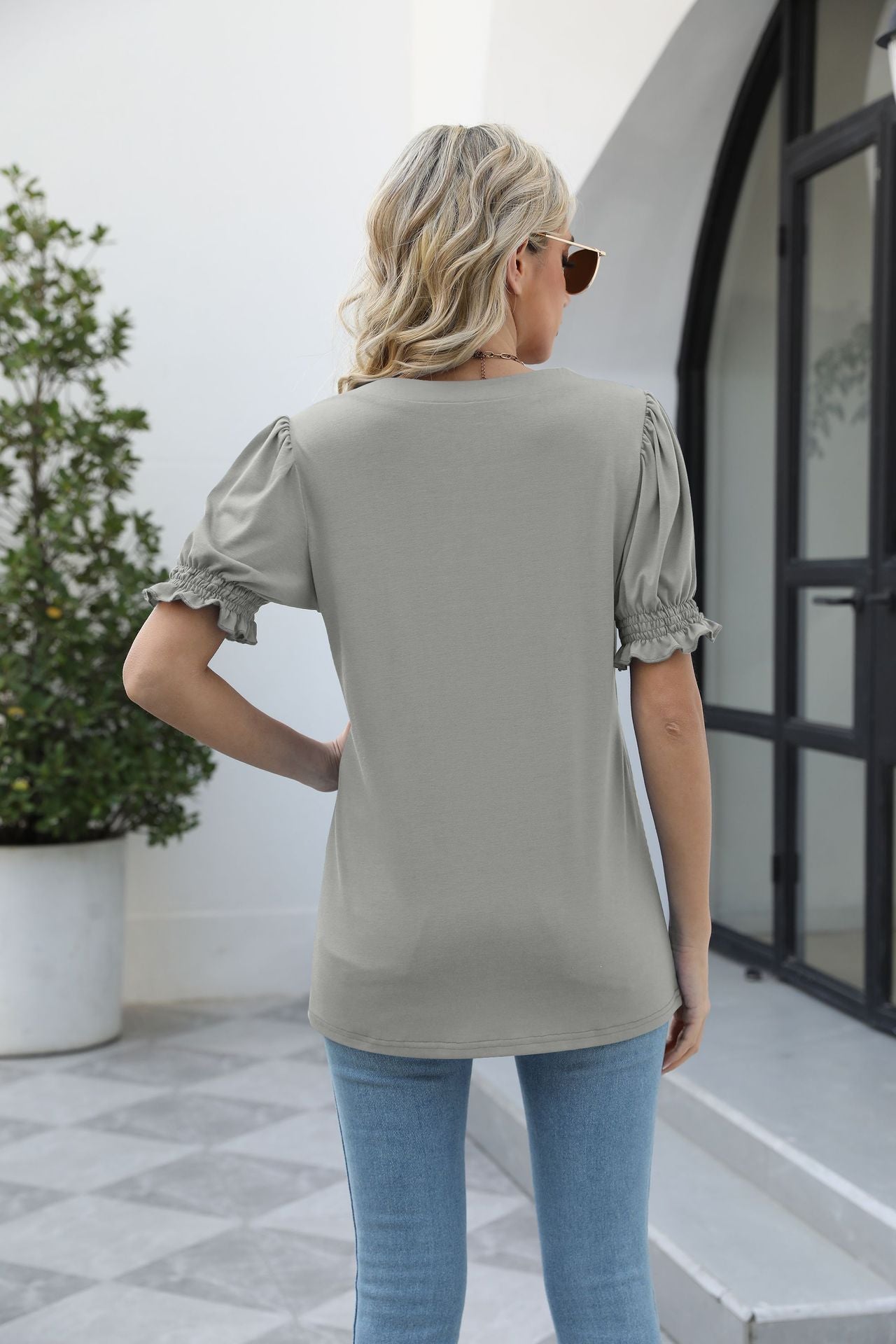 Square Neck Flounce Sleeve Top  Shirts & Tops- Doll Fits