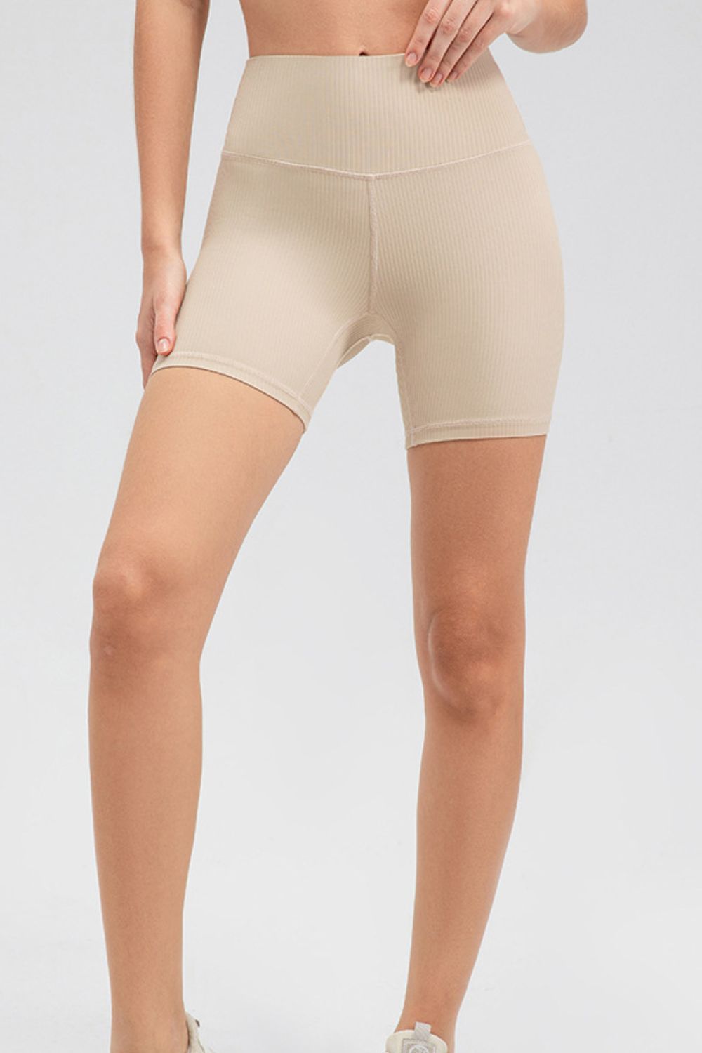 Wide Waistband Slim Fit Sports Shorts  Activewear- Doll Fits