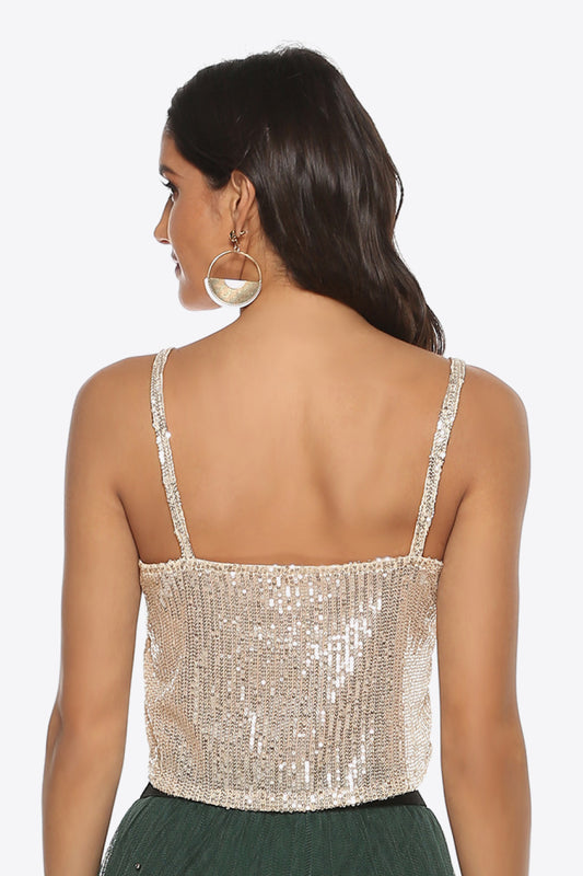 Sequin Cropped Cami  Shirts & Tops- Doll Fits