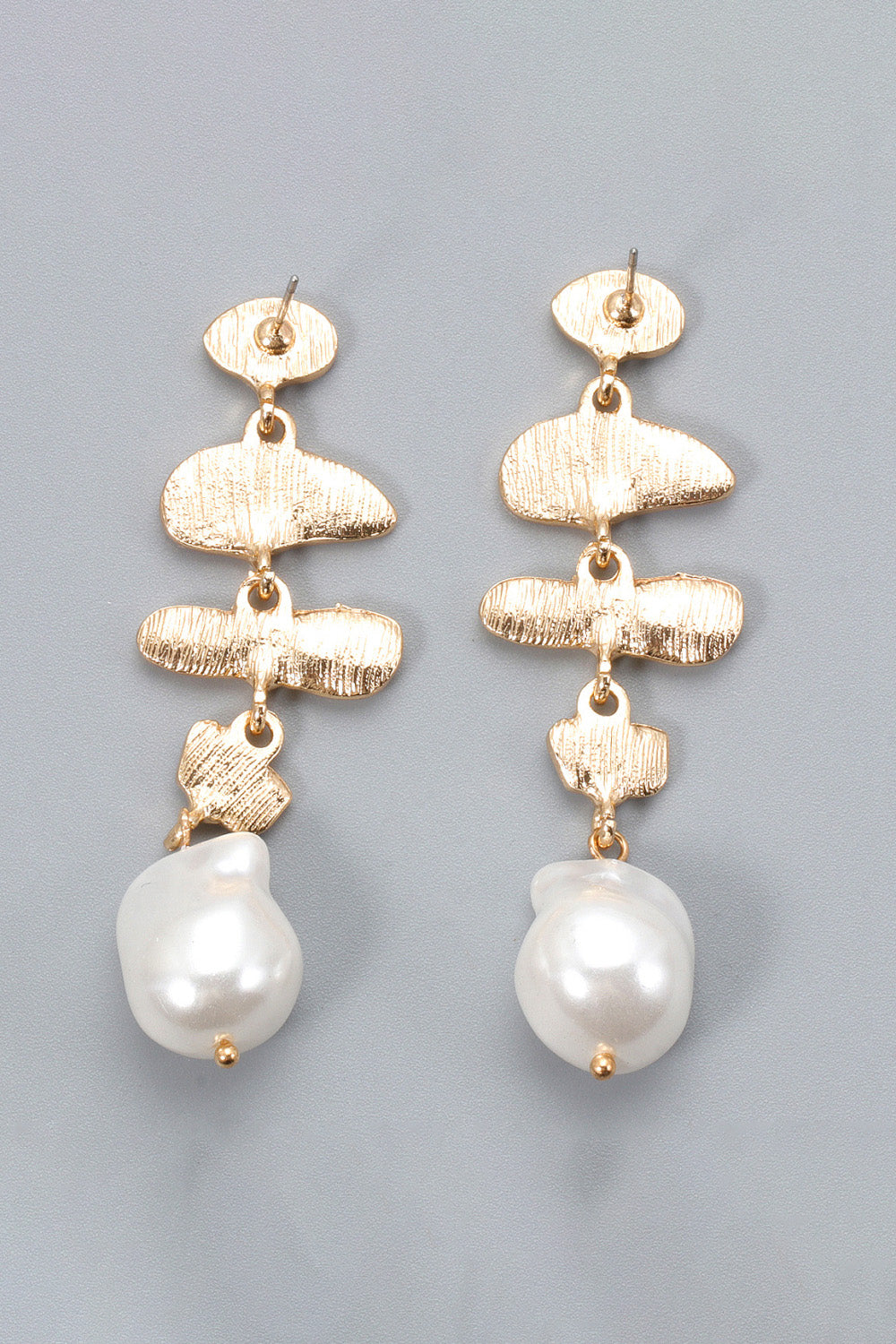 Abnormal Shape Zinc Alloy Synthetic Pearl Dangle Earrings  Earrings- Doll Fits