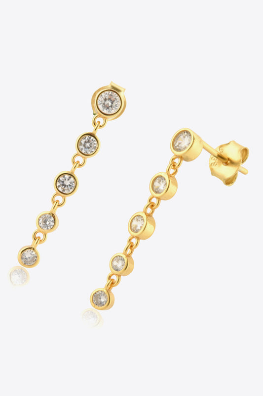Inlaid Zircon 925 Sterling Silver Earrings  Earrings- Doll Fits