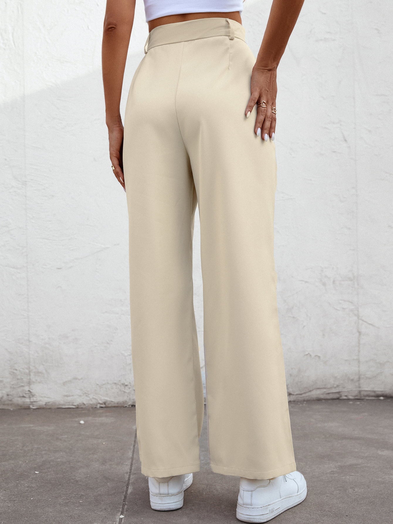 High Waist Straight Leg Pants  Pants- Doll Fits