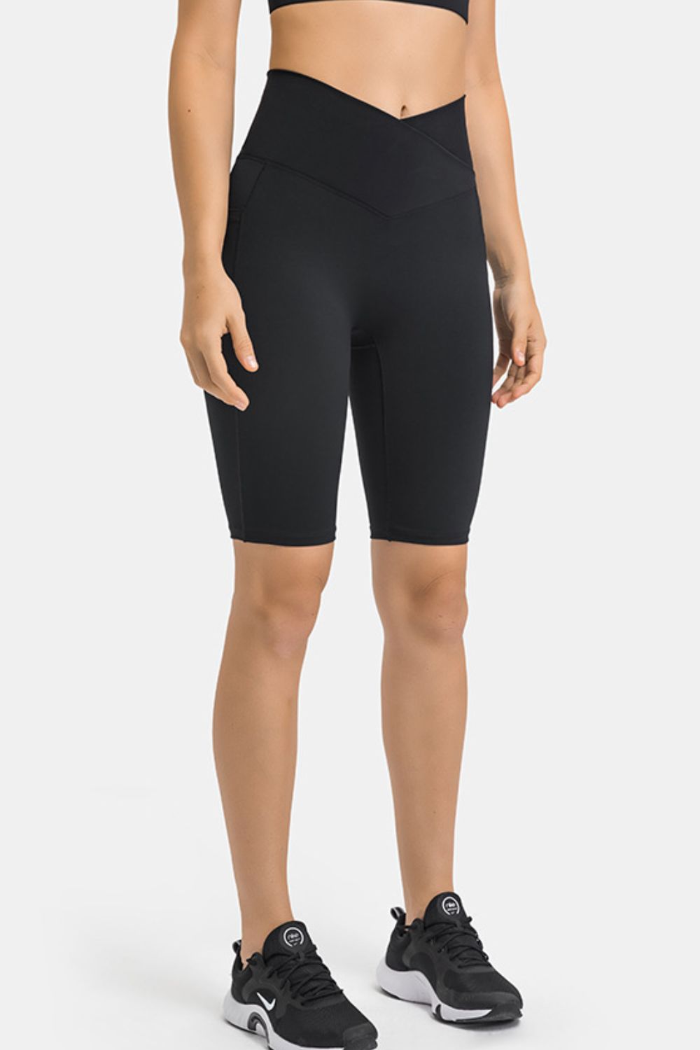 High Waist Biker Shorts with Pockets  Activewear- Doll Fits