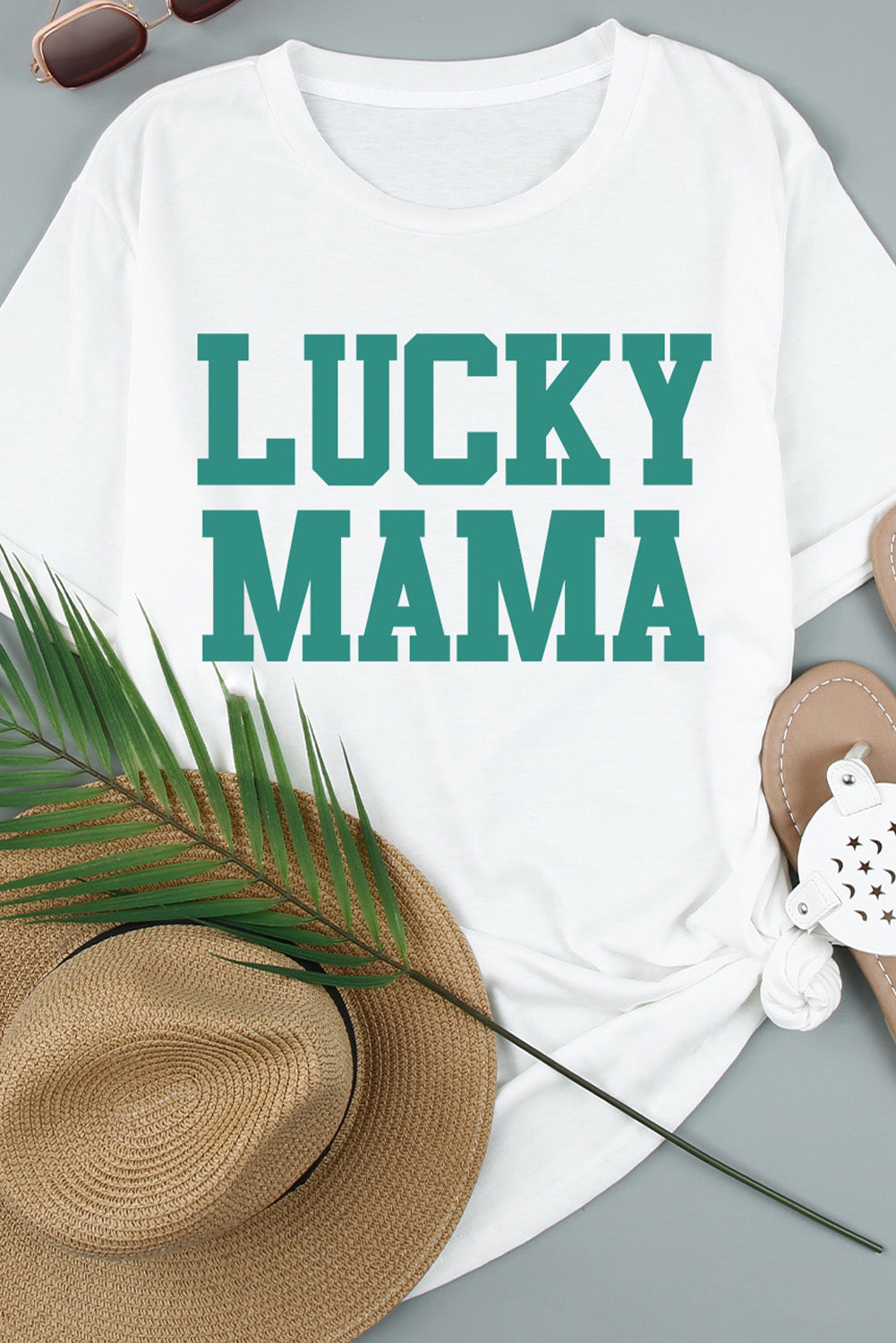 LUCKY MAMA Graphic Round Neck Tee  Shirts & Tops- Doll Fits