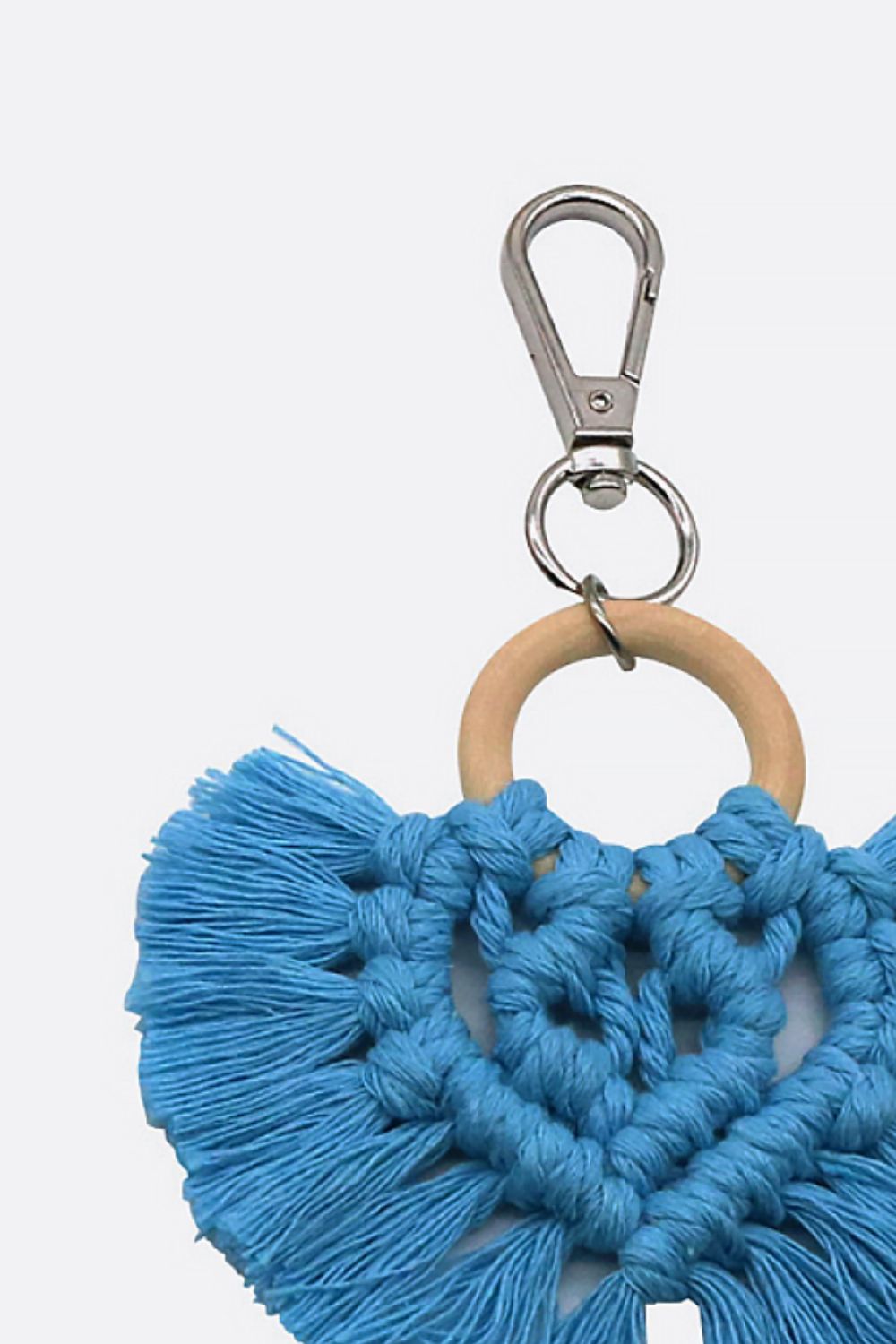 Assorted 4-Pack Heart-Shaped Macrame Fringe Keychain  Keychains- Doll Fits