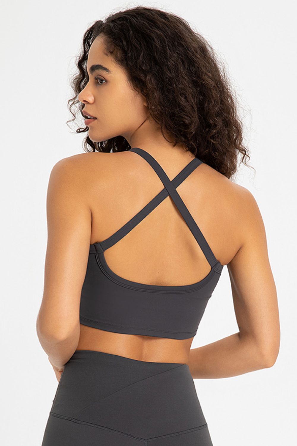 Crisscross Back V-Neck Sports Bra  Activewear- Doll Fits
