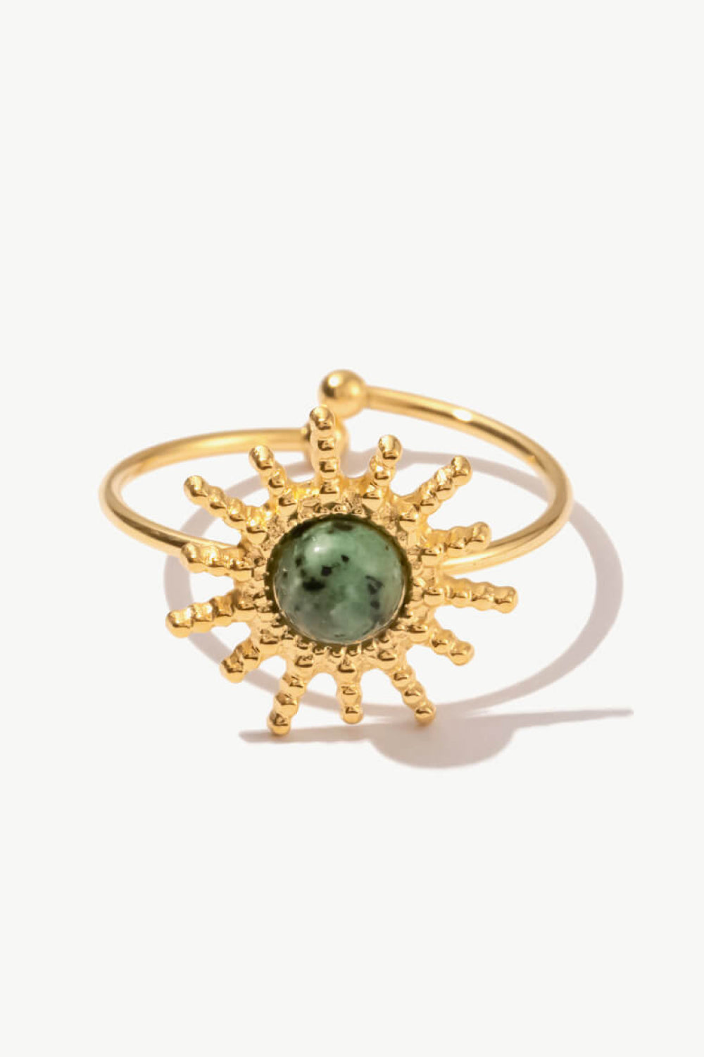 Natural Stone Sun Shape Open Ring  Rings- Doll Fits