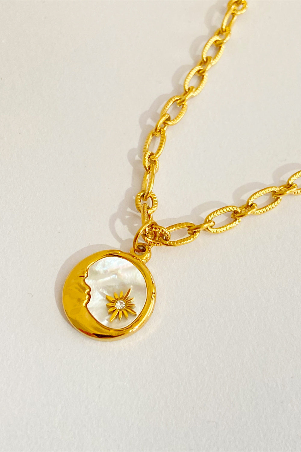 Round Pendant Stainless Steel Necklace  Necklaces- Doll Fits