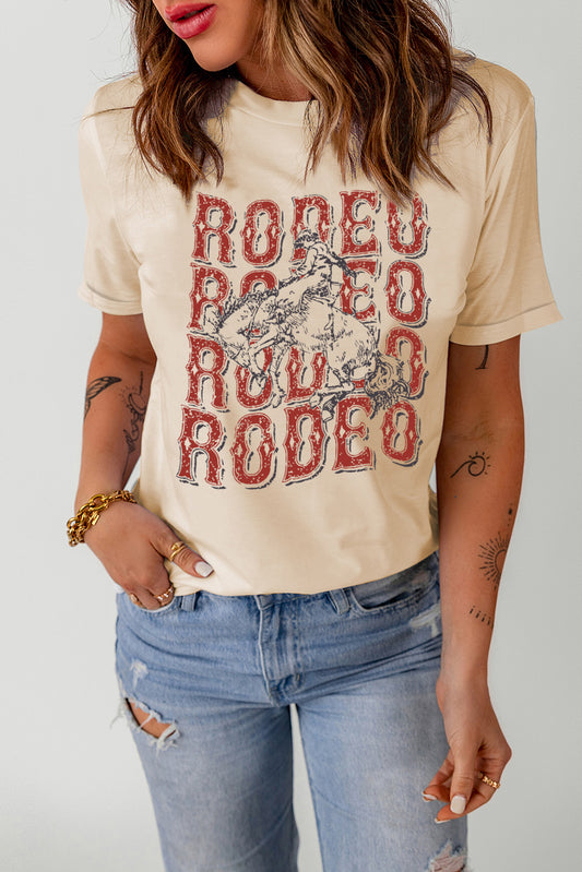 Letter Graphic Cuffed Tee Shirt  Shirts & Tops- Doll Fits