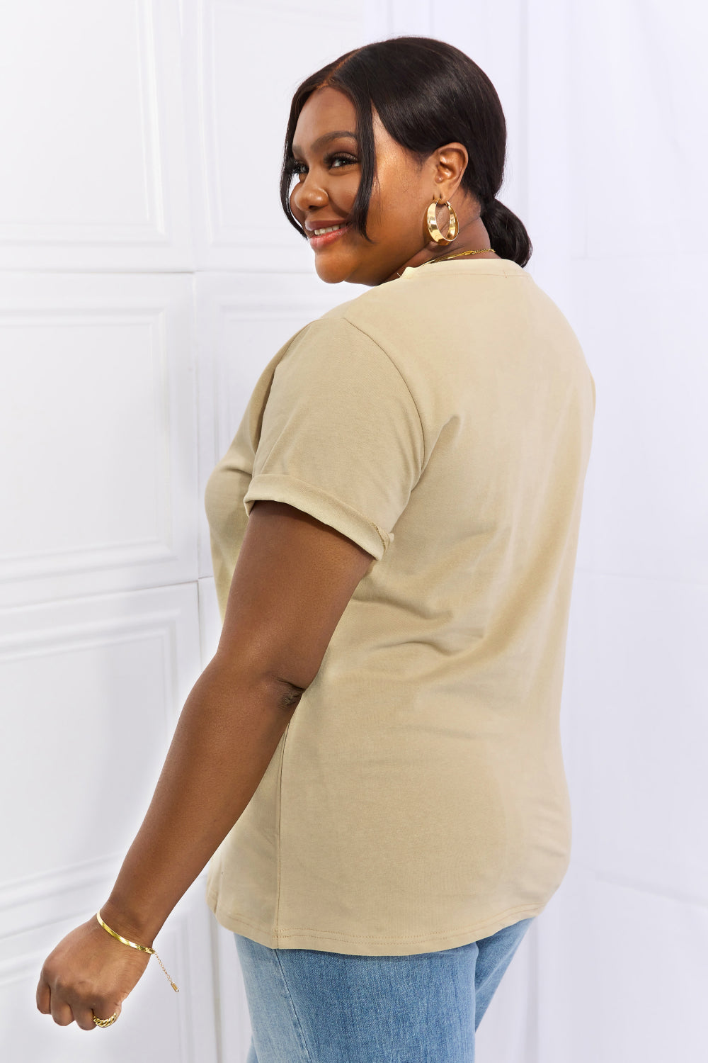 Simply Love Full Size I LOVE COFFEE Graphic Cotton Tee  - Doll Fits