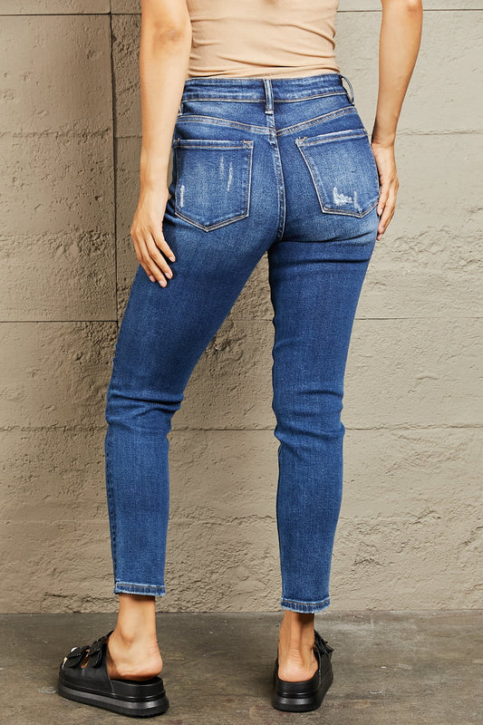 BAYEAS Mid Rise Distressed Slim Jeans  - Doll Fits