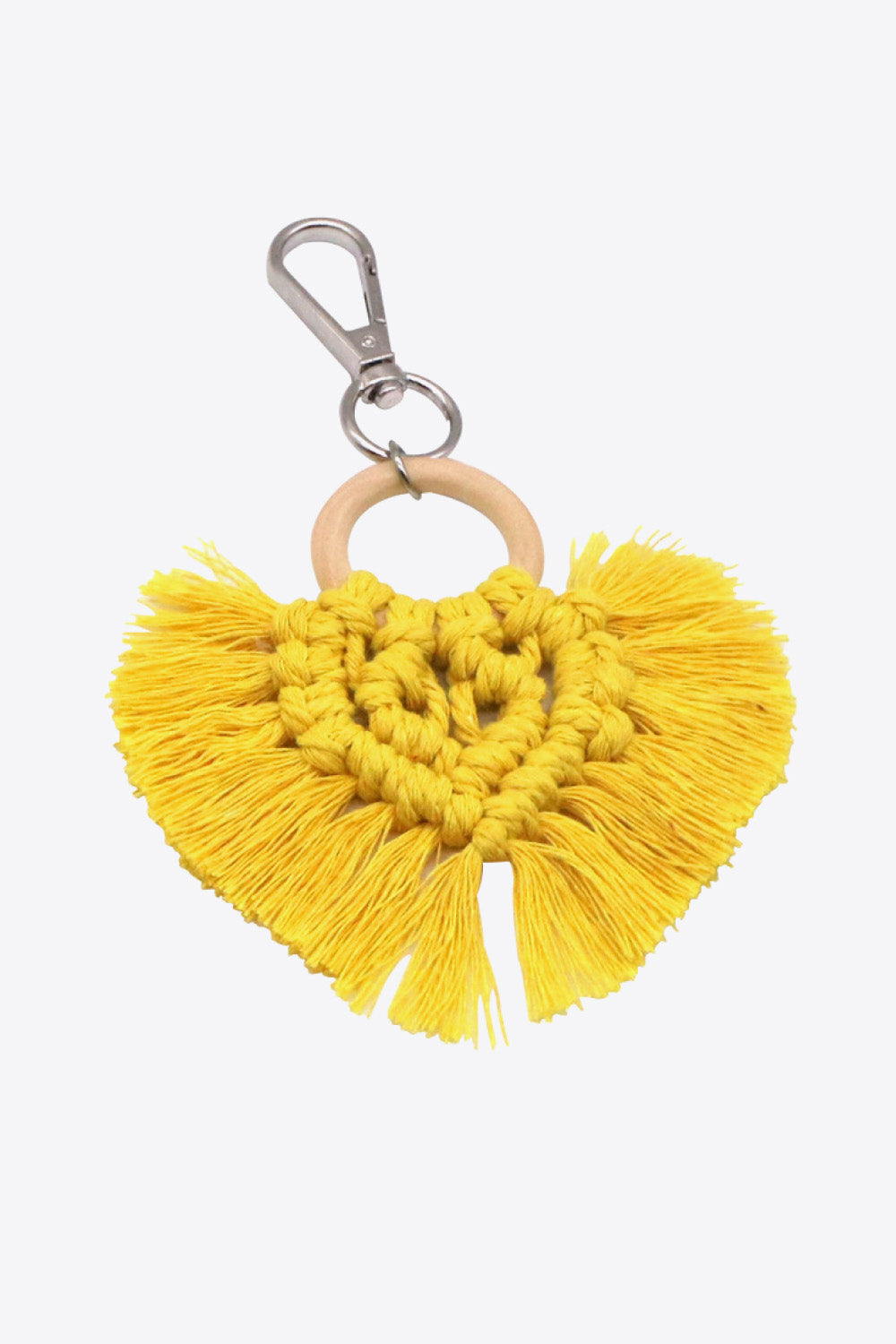 Assorted 4-Pack Heart-Shaped Macrame Fringe Keychain  Keychains- Doll Fits